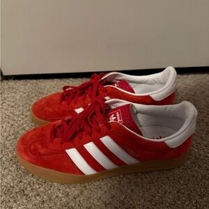 Adidas Gazelle’s Red and White Suede Sneakers